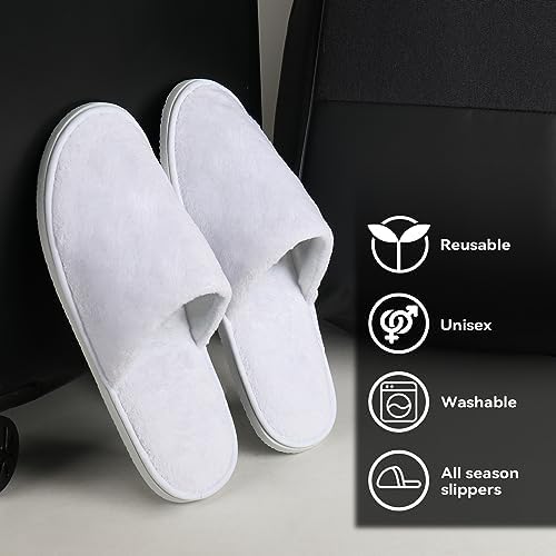 10PCS Unisex Guest Disposable Slippers, SPA Cotton Slipper, Hotel Bath Slippers Disposable, Travel Bulk Guest House Slipper for Shoeless Home, Travel, Hotel or Commercial