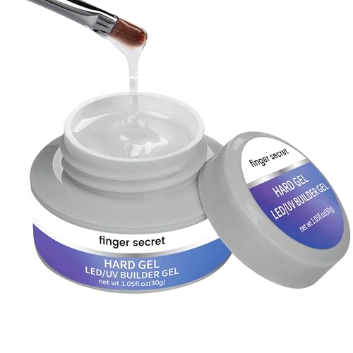 Hard Gel Builder Gel for Nails Strong Long-lasting Nude 3D Sculpting for Nail Extension 2oz (clear&nude, 1fl.oz*2)