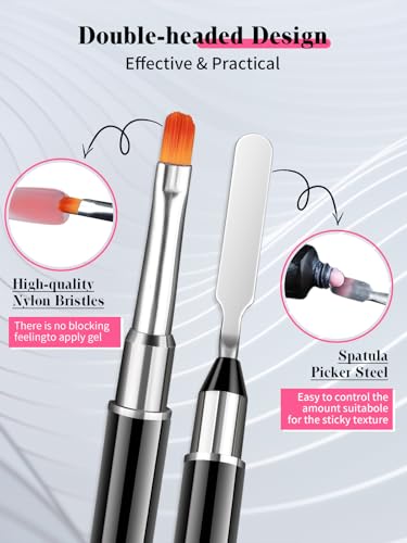 EBANKU Poly Gel Toenail Kit, Reusable Toe Dual Nail Forms with 2.5oz Slip Solution Poly Gel Nail Kit for Toe Nail Tips for Women with Double-end Brush, File, Clips, Liquid Container, 120PCS, 120 Sizes