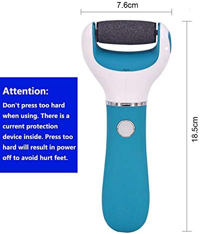 BOMPOW Foot Scrubber Electric Callus Remover Rechargeable Foot File Hard Skin Remover Pedicure Tools Electronic Callus kit for Cracked Heels and Dead Skin with 2 Roller Heads, Blue