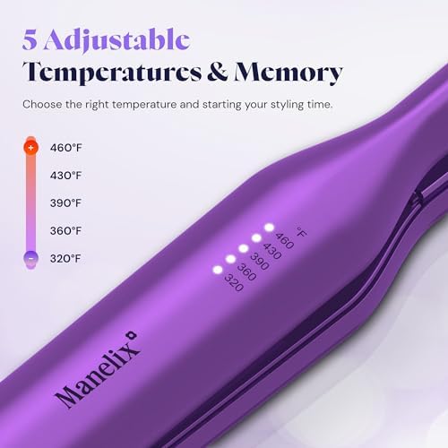 0.3 Inch Super Slim Design Mini Flat Iron for Short Hair, 2 in 1 Hair Straightener and Curler, Dual Voltage PTC and Ceramic Small Flat Iron Hair Straightener