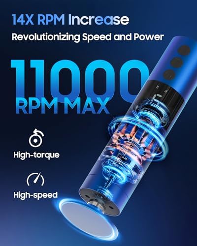 11000 RPM Rechargeable Electric Foot Callus Remover with 2Glass Sander Discs - Cordless Foot Scrubber,Professional Pedicure Tool for Dead Skin and Calluses,Electric Foot File - Blue