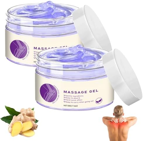 2Pcs Soothing Relief Massage Gel – Turmeric & Emu Oil Arthritis Purple Gel,for Joint Support, Comforting Massage Cream for Knees, Back, Neck, Hands and Feet