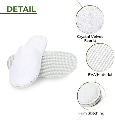 10PCS Unisex Guest Disposable Slippers, SPA Cotton Slipper, Hotel Bath Slippers Disposable, Travel Bulk Guest House Slipper for Shoeless Home, Travel, Hotel or Commercial