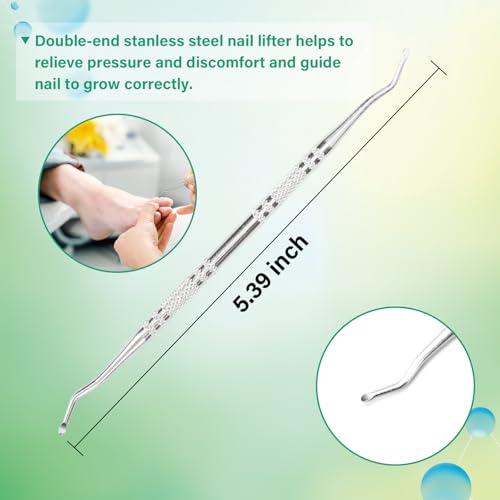 Ingrown Toenail Treatment - Ingrown Toenail Softener Drops,Toenail Lifter,Nail Patches,Best Ingrown Toenail Kit at Home for Easy Trim Thick Toe Nails Cleaner Tool Kit