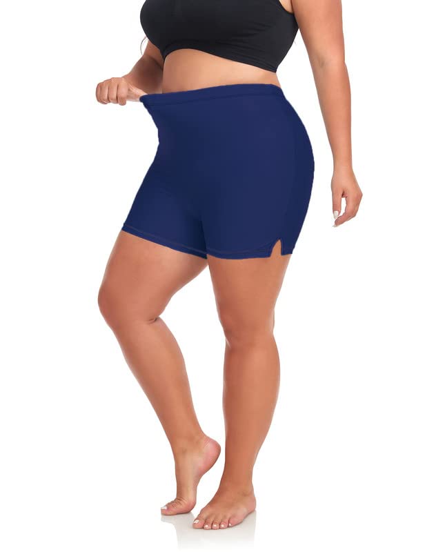 Inno Plus Size 3''/ 6.5" Swim Shorts Women Swimsuit,Quick Dry&High Waisted Tankini Bottom,UPF 50+ Board Shorts 0X-6X