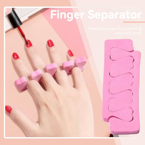 100PCS Sponge Toe Separator, Soft Toe Spreader Nail Art Finger Separator Divider Spacer Manicure Pedicure Tool for Nail Polish (Pink)