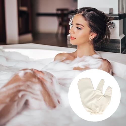 2 Pcs Raw Silk Massage Gloves, Exfoliating Bath Scrubbing Massage Shower Gloves for Women