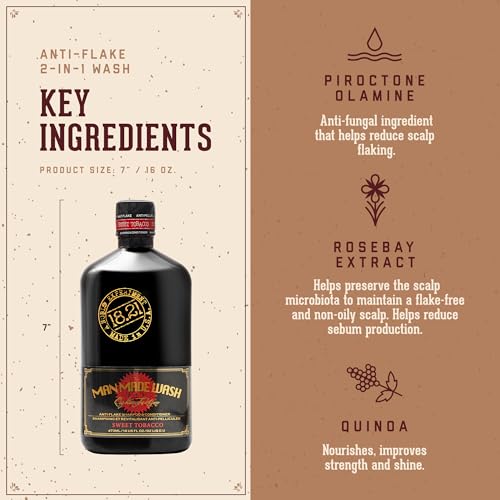 18.21 Man Made Anti-Flake 2-in-1 Shampoo & Conditioner in Sweet Tobacco: Hydrating Cleanse Helps Dry, Itchy, Flaky Scalp
