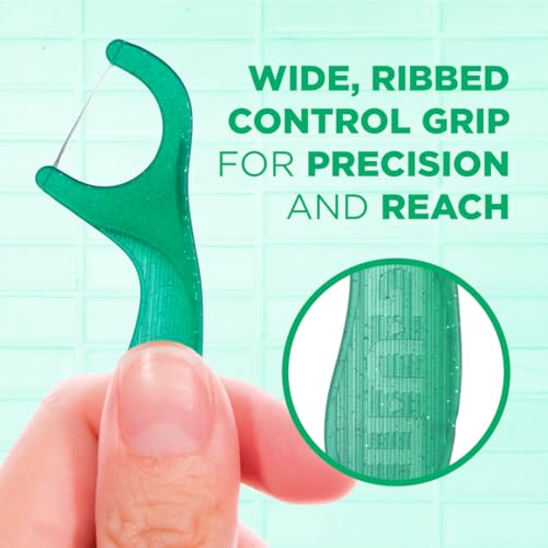 GUM Professional Clean Floss Picks - Extra Strong Shred-Resistant Floss, Easy Grip Handle - Dental Flossers for Adults - Fresh Mint Flavor, 90 Count (Pack of 6)