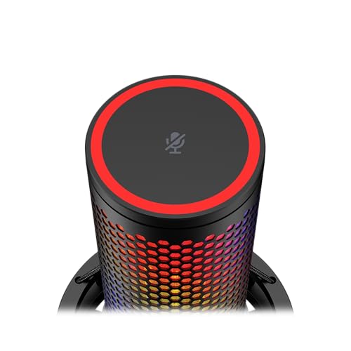 HyperX QuadCast 2 S – USB Microphone, with RGB Lighting, Streaming and Podcasting, with On-Board Controls, LED Lighting, Removable Shock Mount, PC, Mac, USB-C - Black