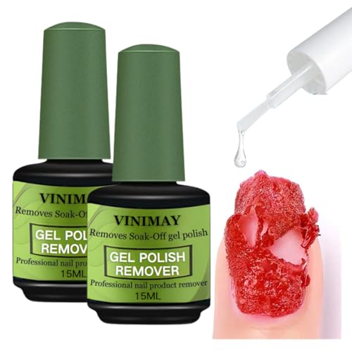 2 Pack 15ml Gel Remover Polish - Gel Polish Remover for Nails - Quickly & Easily Gel Nail Remover Within 3-5 Minutes - No Soaking or Wrapping Nail Gel Remover (0.51 Fl Oz (Pack of 2))