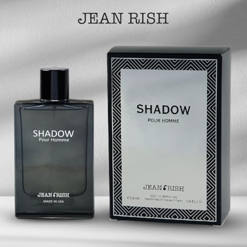 Jean Rish Shadow Pour Homme Eau De Toilette for Men (3.4 Fl Oz / 100ml) with Lemon, Cedar & Bergamot Notes - Long Lasting and Luxury Fragrance