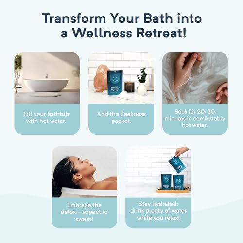 Hydrogen Peroxide Epsom Salt Bath Soak - USA-Made – Patented Bath Salts, Muscle Recovery, & Skin Detoxification – Magnesium Salts for Bathing - Doctor Formulated Pure Epsom Salt (12-Pack)