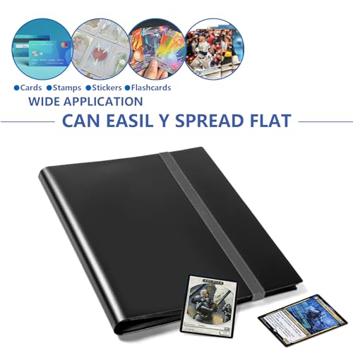 Card Binder 9 Pocket, Premium Card Book for 360 Cards, Sturdy Card Album for Collectible Cards, Side-Loading Card Collection Folder for TCG, MTG, Other Game Cards, Sport Cards, Black