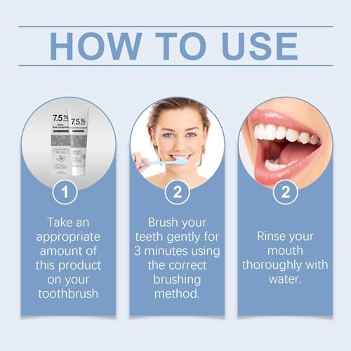 2PCS Hydroxyapatite Toothpaste 7.5 for Sensitive Teeth – Advanced Enamel Repair & Whitening, Fluoride-Free with Refreshing Mint, 4.23oz (120g) Each