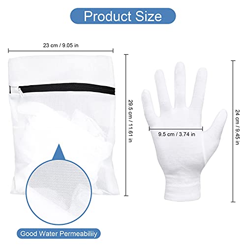 10 Pairs 100% Moisturizing Gloves for Dry Hands Overnight, Selizo 10 Pairs White Cotton Gloves for Women Eczema, Hand Moisturizer Sleeping Spa Gloves for Dry Hands Eczema