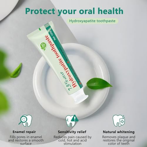 Hydroxyapatite Toothpaste, Helps Remineralize Teeth, Nano Hydroxyapatite Toothpaste, Repair Sensitive Teeth and Effectively Whiten Teeth, Fluoride-Free, Refreshing Mint Flavor 2Pcs
