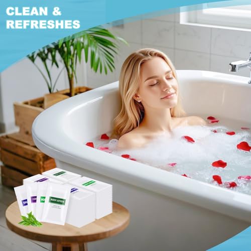 4IN1 Toiletries Bulk Set,Travel Size Toiletries Bulk(60 Pcs) 4-Piece Set: 15pcs Travel Size Body Wash, 15pcs Hotel Shampoo,15pcs Mini Conditioner,15pcs Body Lotion, Bulk Mini Guest Amenities Supply