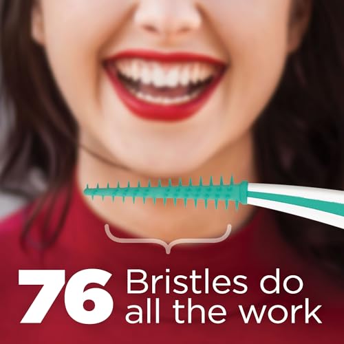 GUM Soft-Picks Advanced, Easy to Use Dental Picks for Teeth Cleaning and Gum Health, Disposable Interdental Brushes with Convenient Carry Case, Dentist Recommended Dental Picks, 60ct (6pk)