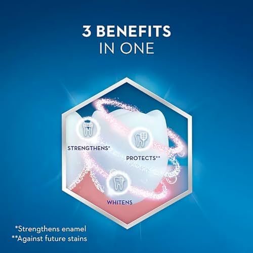 3D Ultra Whitening Vivid Mint Toothpaste 3 Large Tubes of 5.2 oz (Total 15.6 oz) | Strengthens Enamel | Removes 90% of Surface Stains | Toothpaste Squeezer