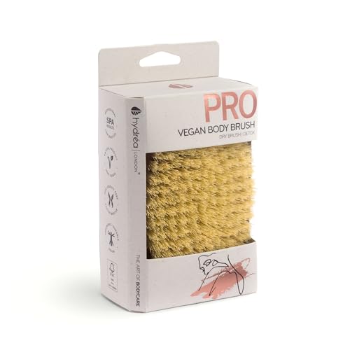 Hydrea London Dry Brushing Body Brush with Cactus Bristle - Cellulite Remover, Vegan Best Dry Brush for Flawless Skin, Helps Improve Lymphatic Drainage - FSC® Certified Beechwood.