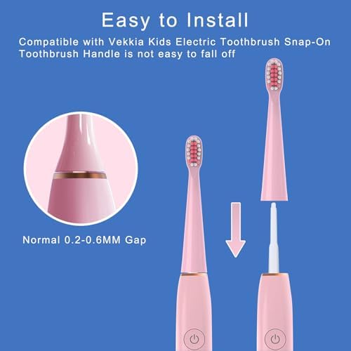 10PCS Toothbrush Replacement Head Compatible with Vekkia Kids Pink Unicorn Electric Toothbrush, Soft and Comfortable for Children's Teeth and Gums