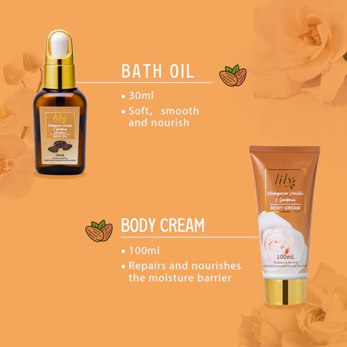 18Pcs Bath and Body Gift Basket Set for Women - Vanilla Spa Baskets Spa Kit with Necklace | Perfect Gifts for Christmas, Valentines Day, Mothers Day, Birthday Gifts, Self Skin Care Gifts for Her/Mom