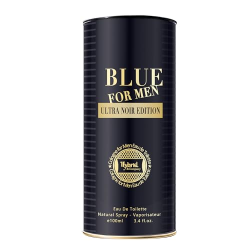 Hybrid & Company Blue For Men Ultra Noir Eau De Toilette Vaporisateur Natural Spray 3.4 Fl Oz