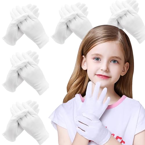 24Pcs White Cotton Gloves for Dry Hands Kids Eczema Gloves Overnight Moisturizing Gloves for Women Cosmetic