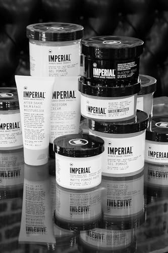 Imperial Barber Grade Gel Pomade - All Day Strong Hold, No Flaking, Water Based, Reactivatable - Natural Men's Hair Styling Product 12oz