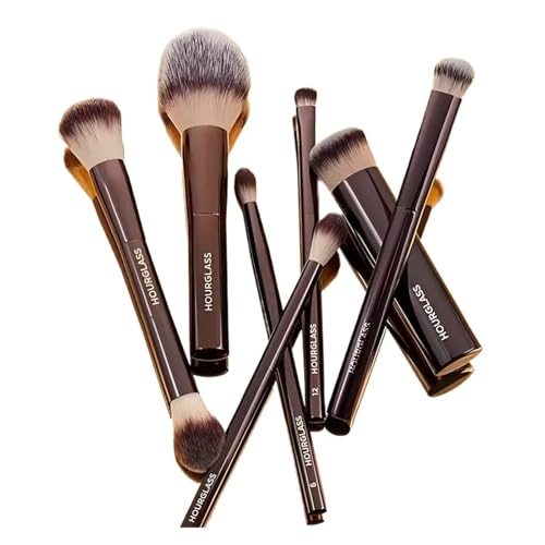 HOURGLASS Vegan Travel Brush Set - 7 Brushes for Eyes & Face, with Gift Box Packaging