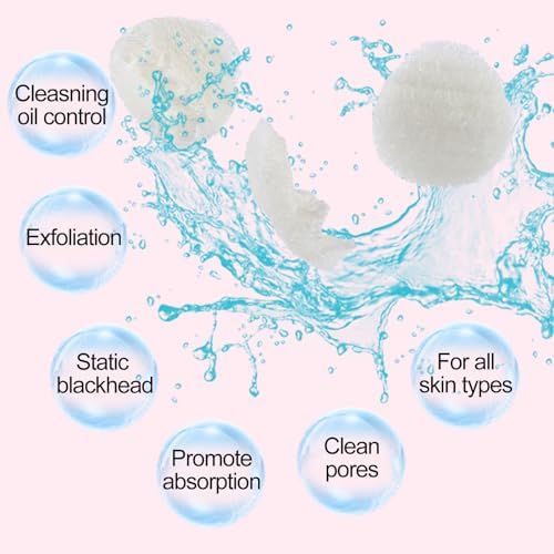 Bokon 50 Pcs Loofah Exfoliating Face Pads Sponge Body Face Scrubber Remove Dead Skin Facial Loofah Pad Bulk for Bath Shower Spa Skin Cleaning Women Men(Round,2.36")