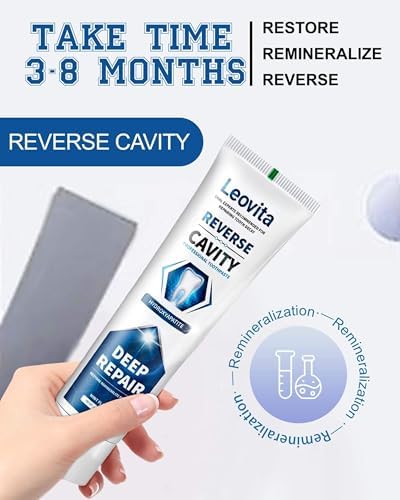 Cavity Reversing Toothpaste for Adult, Hydroxyapatite as Remineralizing Filler, SLS and Fluoride Free Tooth Decay Treatment, Anticavity Reversal Enamel Repair, 3.52 OZ