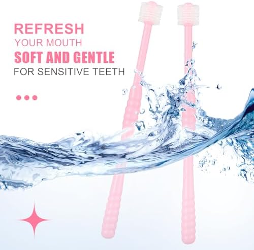 2 PCS Chemotherapy Must Have Toothbrush for Sensitive Mouths Chemo Care Package for Women Comfort Items Chemo Patients Spinning Toothbrush Oral Supplies(Pink)