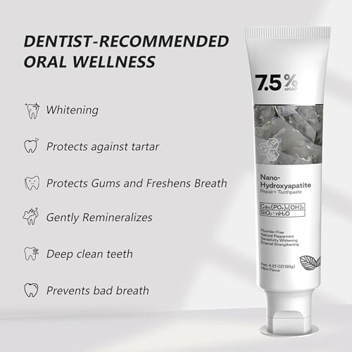 Hydroxyapatite Toothpaste for Advanced Enamel Protection, Gentle and Effective Formula, Fluoride-Free Toothpaste for Sensitive Teeth, 4.23oz (2)