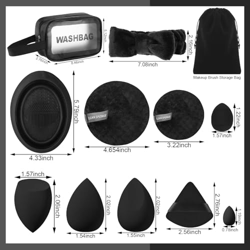 39Pcs Makeup Brush Set, Professional Makeup Brushes with Makeup Sponge, Makeup Storage Bag, Cleaning Tools, Powder Puff for Girl,Women