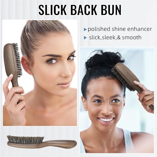BESTOOL Hair Brush,Boar Bristle Hair Brushes for Women Men and Kids Slick Back Hair Brush for Smoothing Styling Detangling Enhance Shine and Texture Also Makes a Great Beard Brush