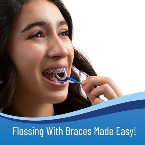 Braces Flosser - Designed for Braces for an Easy & Effective Clean, Ultra Strong Floss - 40 Count (Pack of 2)