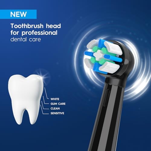 10 Pack IO Replacement Heads Compatible with Oral B iO 2/3/4/5/6/7/8/9/10 Series Electric Toothbrush, Brush Heads Compatible with Oral B iO for Gentle Dental Care (Black)