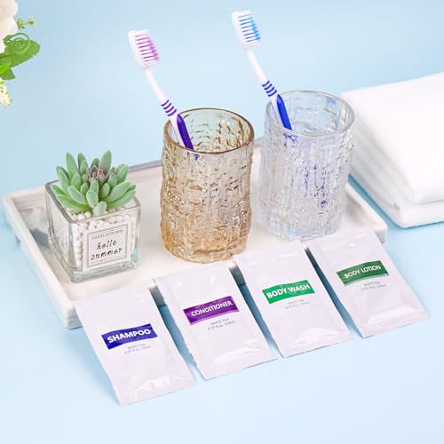 4IN1 Toiletries Bulk Set,Travel Size Toiletries Bulk(60 Pcs) 4-Piece Set: 15pcs Travel Size Body Wash, 15pcs Hotel Shampoo,15pcs Mini Conditioner,15pcs Body Lotion, Bulk Mini Guest Amenities Supply