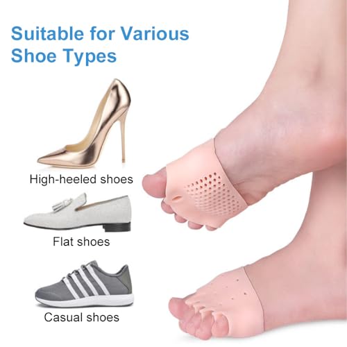 4 Pairs Hyggaer Toe SeparatSilicone Toe Separators for Women and Men, Gel Toe Spacers Bunion Corrector and Toe Straightener for Overlapping Toes and Hallux Valgus Relief, Soft Breathable Toe Spreaders