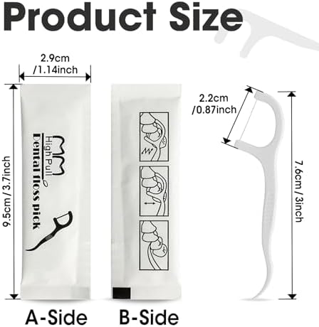 1500 Count Individually Wrapped Floss Picks, Dental Floss Picks Toothpicks Flossers for Adults, Ideal Travel Flossers for Deep Cleaning