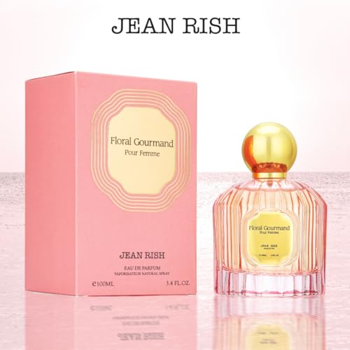 Jean Rish Floral Gourmand Perfume for Women, Eau De Parfum (3.4 Fl Oz / 100ml) with Vanilla Orchid, Rose & Brown Sugar Notes - Long Lasting and Luxury Fragrance