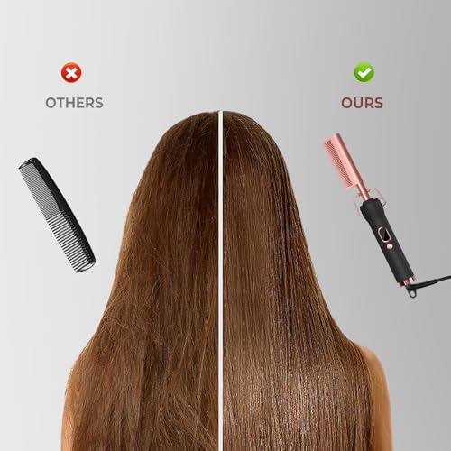 Hot Comb for Wigs Human Hair with 12 Temp Settings Heating Up to 450°F,Pressing Combs 110-240V Straightening Comb for Black Hair