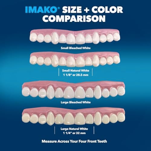 Imako Premium Cosmetic Uppers - 1 Pack - Small, Bleached White - DIY Smile Makeover - Made in USA