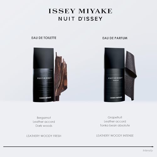 Issey Miyake Nuit d'Issey Eau de Toilette - Fragrance for Men - Leathery, Woody, Fresh - With Notes of Bergamot, Leather Accord, Vetiver Essence, Patchouli & Dark Woods Accord
