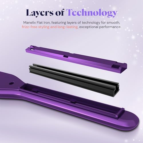 0.3 Inch Super Slim Design Mini Flat Iron for Short Hair, 2 in 1 Hair Straightener and Curler, Dual Voltage PTC and Ceramic Small Flat Iron Hair Straightener