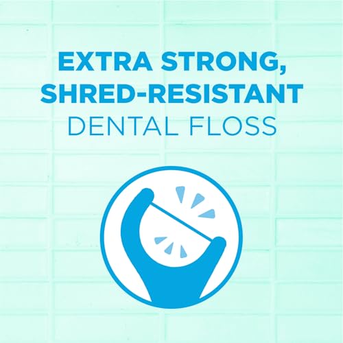 GUM Advanced Care Floss Picks - Dental Flossers for Adults with Vitamin E and Fluoride - Extra Strong Shred-Resistant Dental Floss, Easy Grip Handle, Fresh Mint Flavor, 90 Count (Pack of 6)