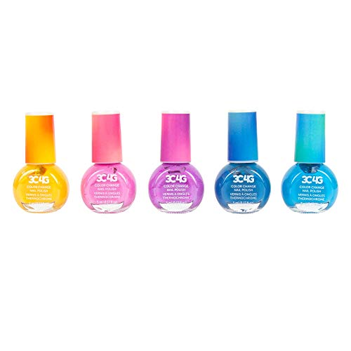 3C4G Color Changing Nail Polish Set for Girls & Teens - 5 Magical, Non-Toxic Colors That Transform, Safe & Fun Nail Polish Kit for Ages 8+ Perfect for Parties, Gifts, & DIY Manicures Make It Real